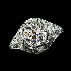 Anniversary Ring Old Cut Round Real Diamond Antique Style 3.25 Carats