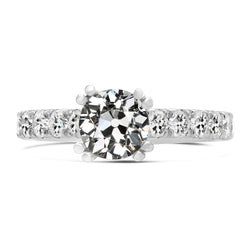 Anniversary Ring Old Mine Cut Real Natural Earth Mined Diamond Double Prong Set 6 Carats