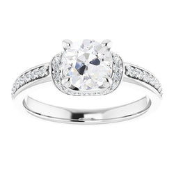 Anniversary Ring Round Genuine Old Mine Cut Diamond Prong Set 4.75 Carats