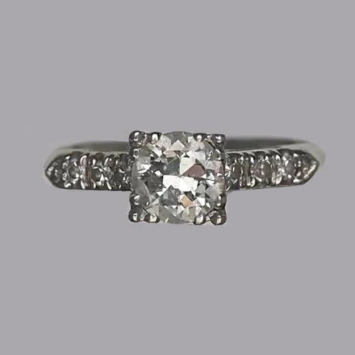 Anniversary Ring Round Old Mine Cut Real Diamonds 1.75 Carats