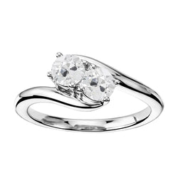 Anniversary Ring Round Old Mine Cut Real Natural Earth Mined Diamonds Twisted Style 3.50 Carats