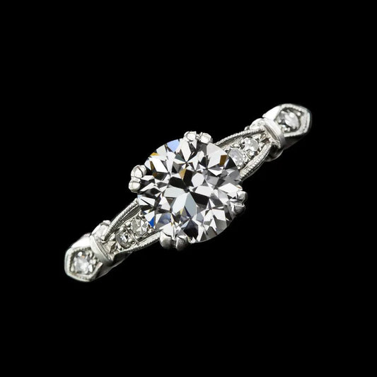 Anniversary Ring Round Old Miner Genuine Diamond Double Prong Set 3 Carats