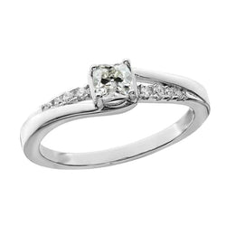 Anniversary Ring Round & Cushion Old Cut Genuine Diamond Prong Set 2.25 Carats