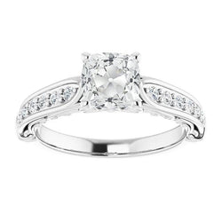 Anniversary Ring Round & Cushion Old Mine Cut Real Diamond 4.75 Carats