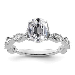 Anniversary Ring Round & Oval Old Mine Cut Natural Diamond 4 Carats Jewelry