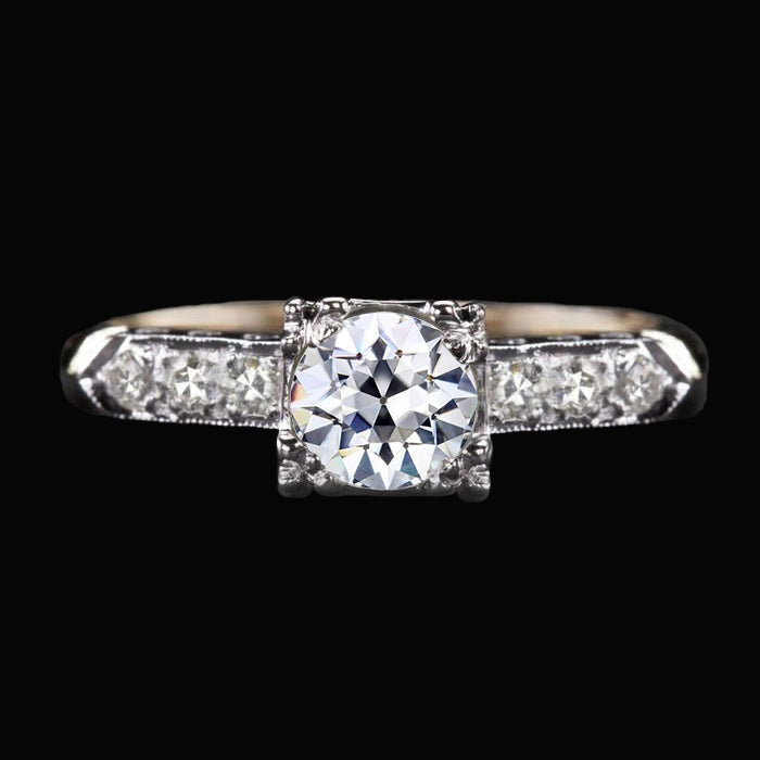 Anniversary Ring With Accents Round Old Miner Real Diamond 2.50 Carats - Solitaire Ring with Accents-harrychadent.ca