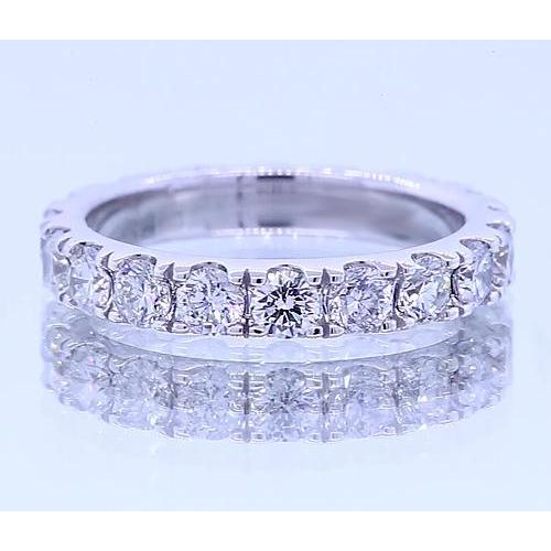Anniversary Band Round Lab Grown Diamond White Gold Jewelry 3.50 Carats