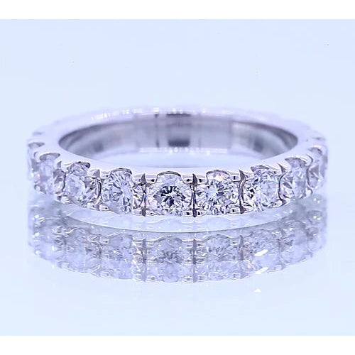 Anniversary Band Round Lab Grown Diamond White Gold Jewelry 3.50 Carats