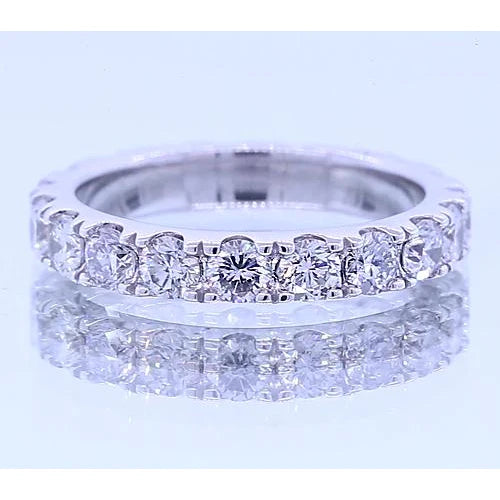 Anniversary Band Round Lab Grown Diamond White Gold Jewelry 3.50 Carats