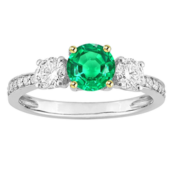 Real GIA-Certified Fine Emerald Precious Stone Ring 1 ct
