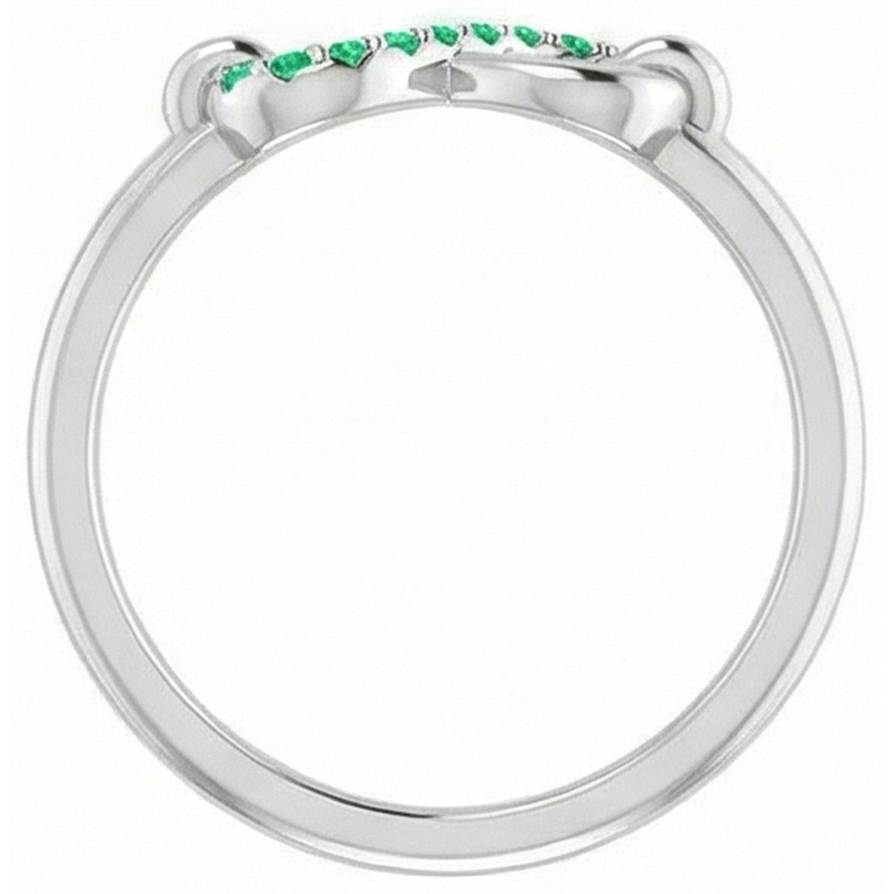 Anniversary Wedding Band Green Emerald 0.25 Carats Infinity Jewelry New