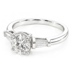 Antique European 3-Stone Ring – Fine Diamond 2.50 ct 14 Karat White