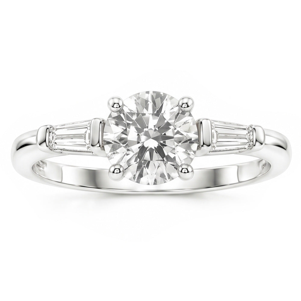Antique European 3-Stone Ring – Fine Diamond 2.50 ct 14 Karat White