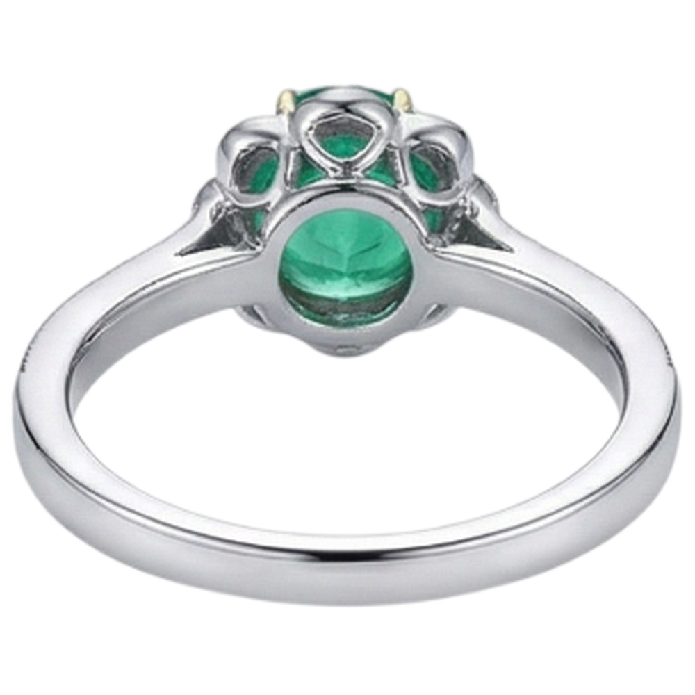 Authentic Emerald Gemstone Ring – back view