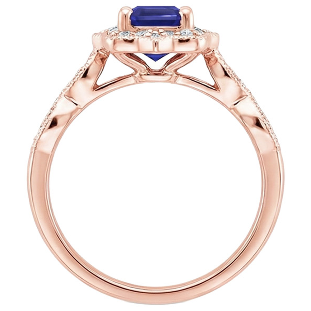 natural emerald sapphire 3ct ring on white background