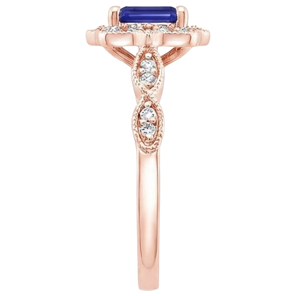 natural emerald sapphire 3ct ring profile view