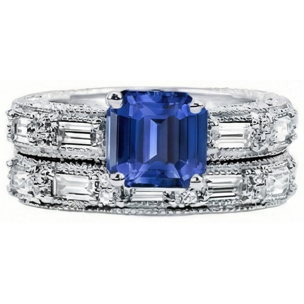 natural emerald sapphire 4.50ct ring side angle