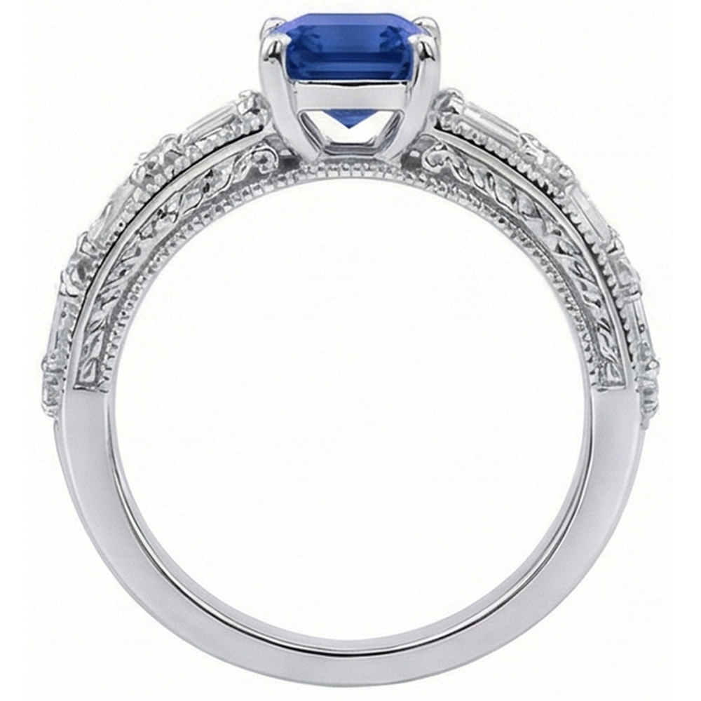 natural emerald sapphire 4.50ct ring profile view