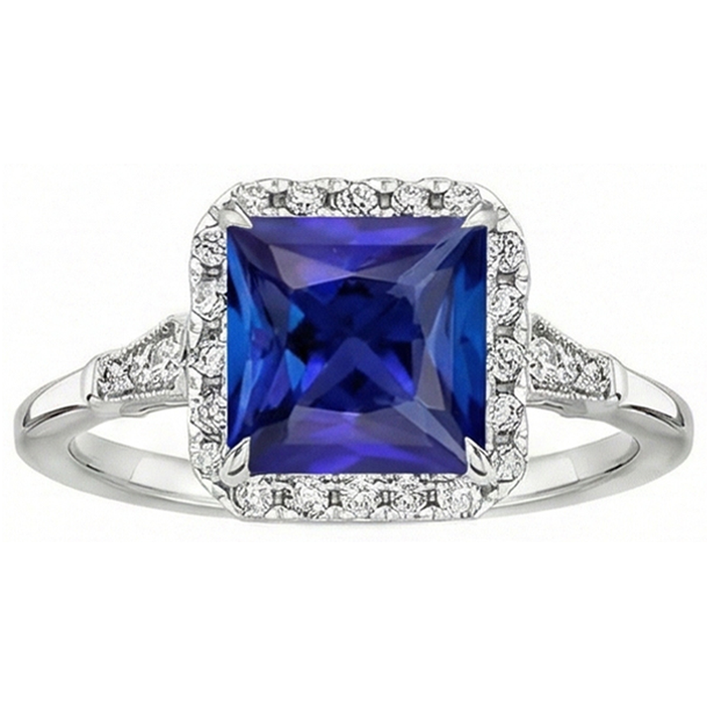 natural round sapphire 6ct ring top view
