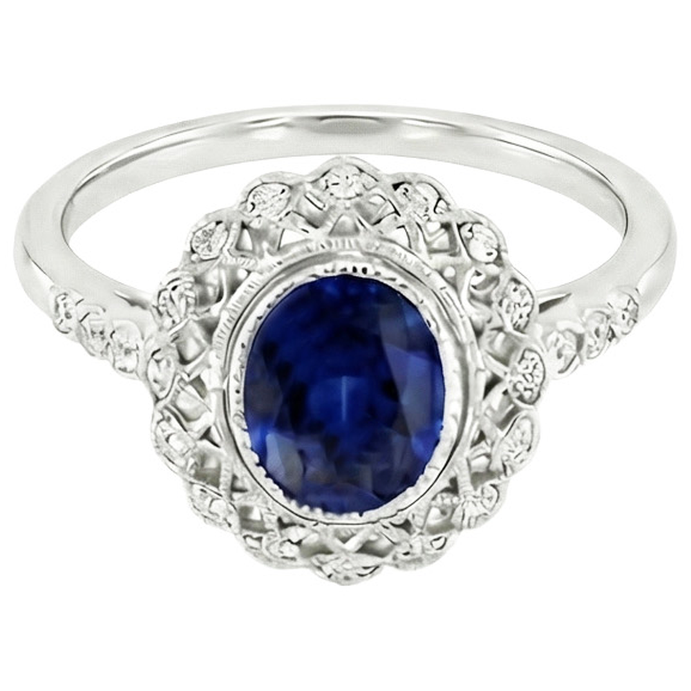 natural round sapphire 4ct watch top view