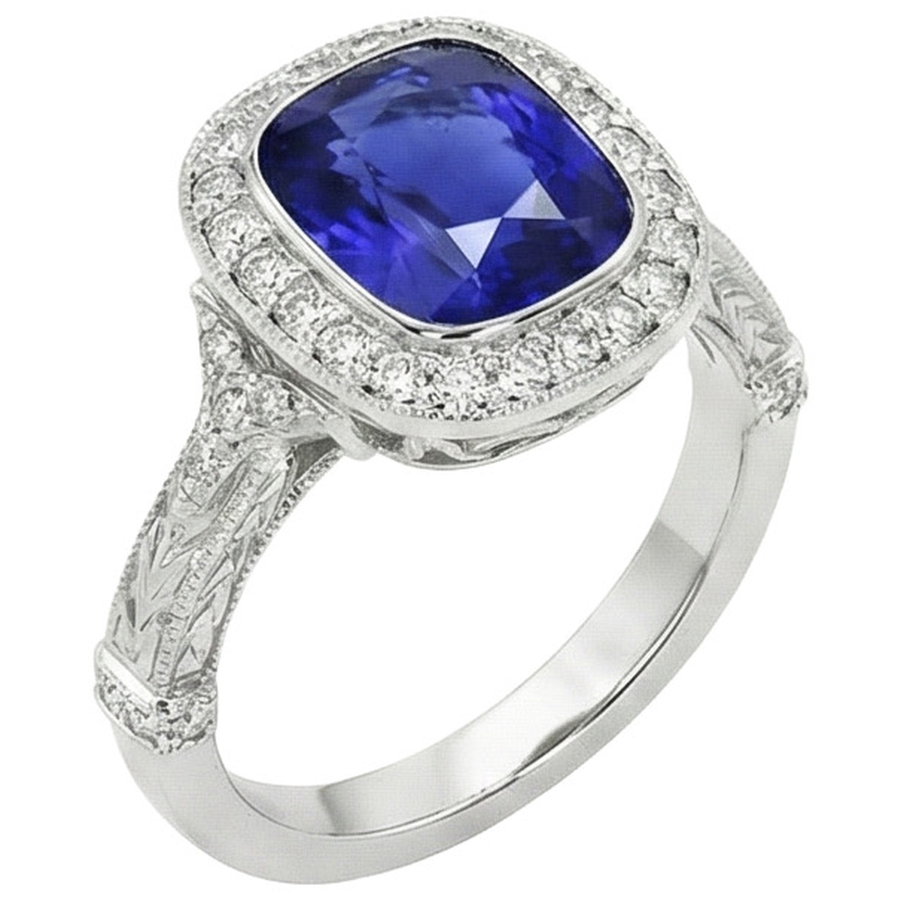 natural round sapphire 8ct watch front view