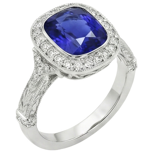 natural round sapphire 8ct watch front view