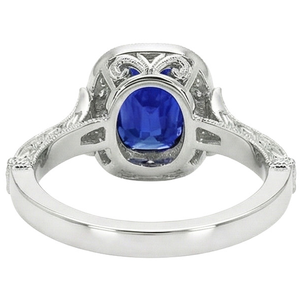 natural round sapphire 8ct watch profile view