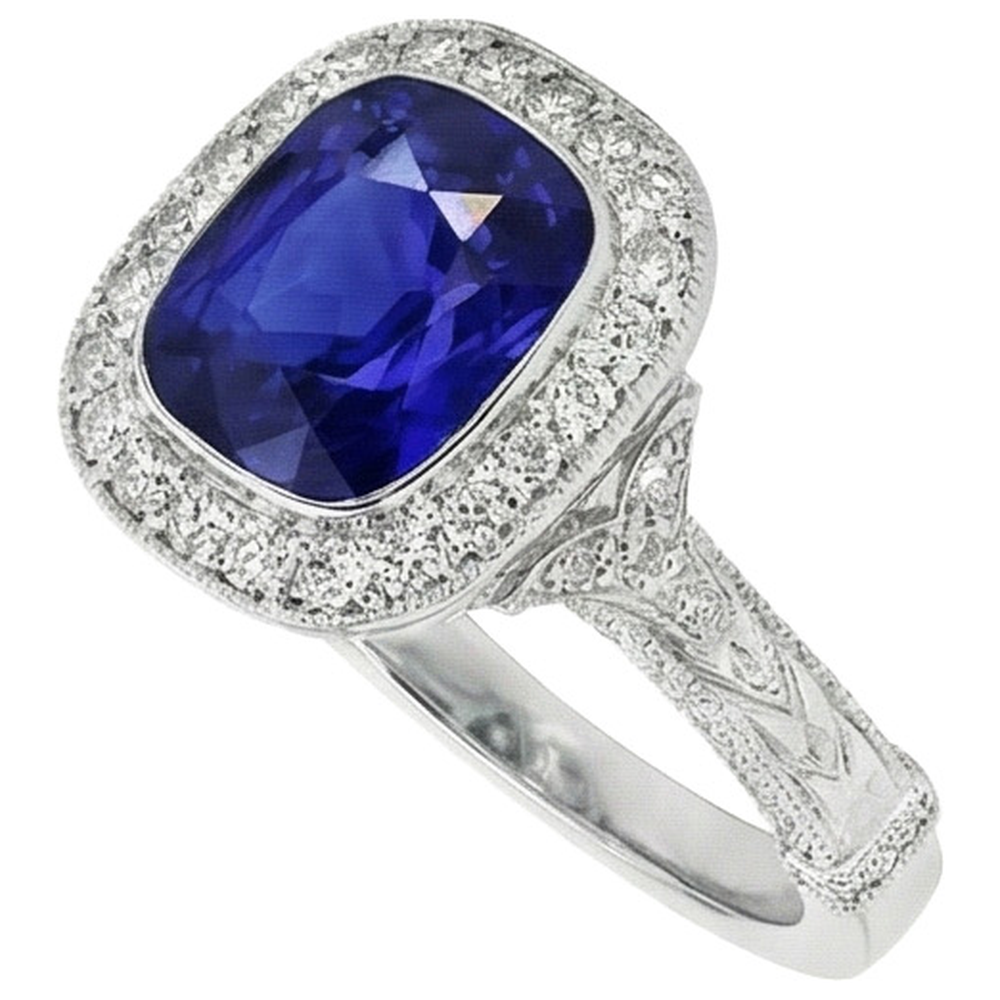 natural round sapphire 8ct watch side angle