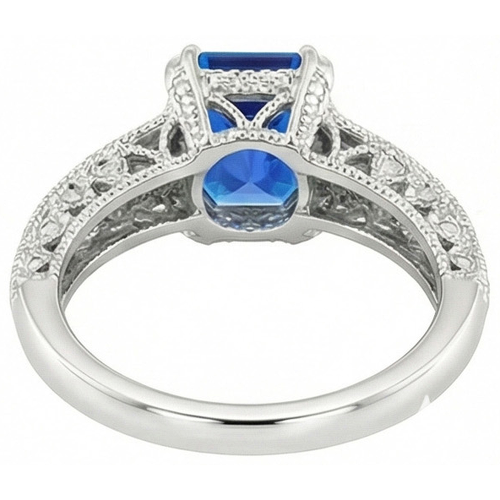 natural round sapphire 4ct ring profile view