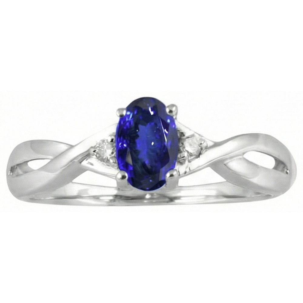 natural round tanzanite 1.60ct ring side angle