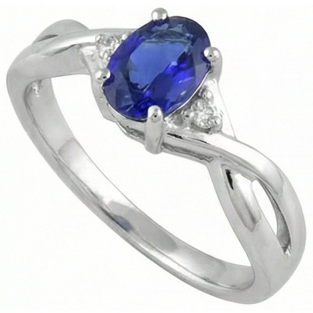natural round tanzanite 1.60ct ring close up detail