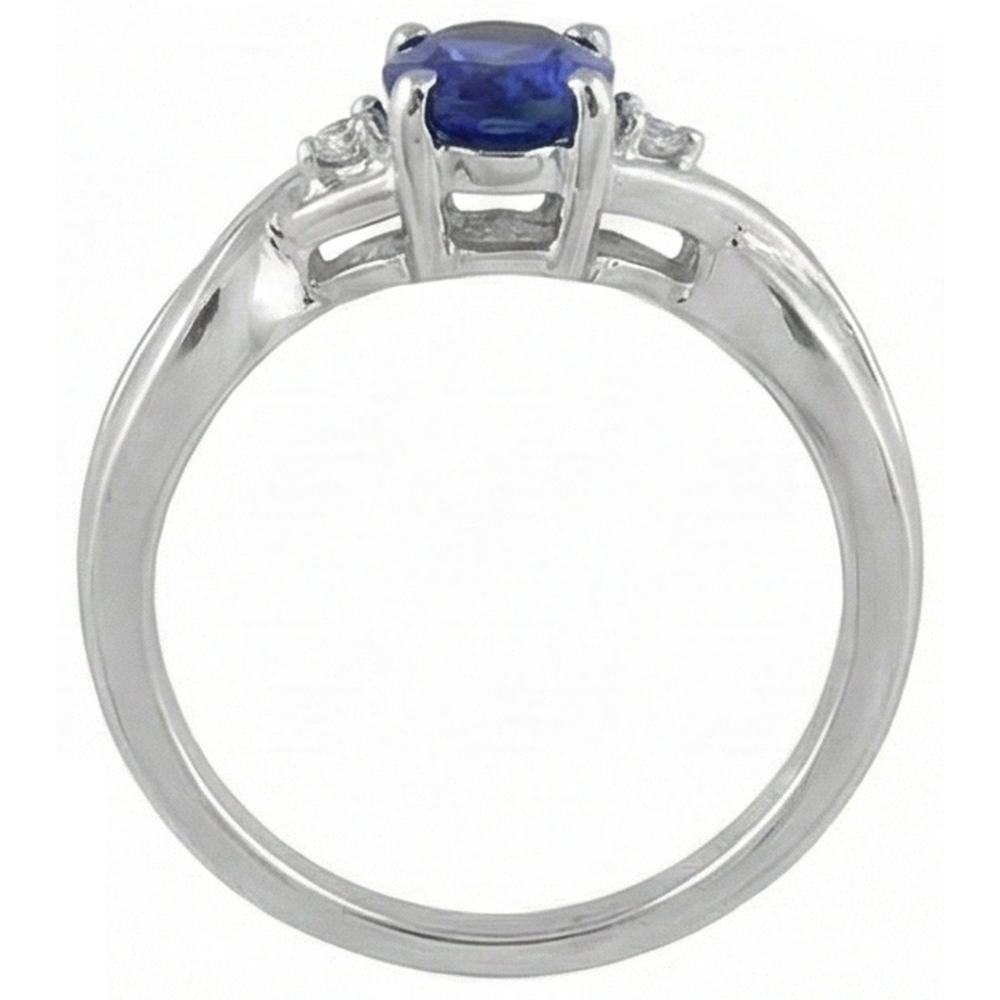 natural round tanzanite 1.60ct ring top view