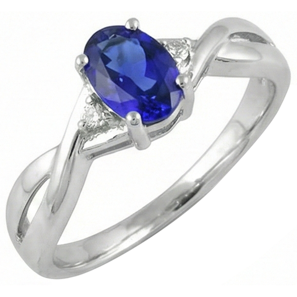 natural round tanzanite 1.60ct ring profile view