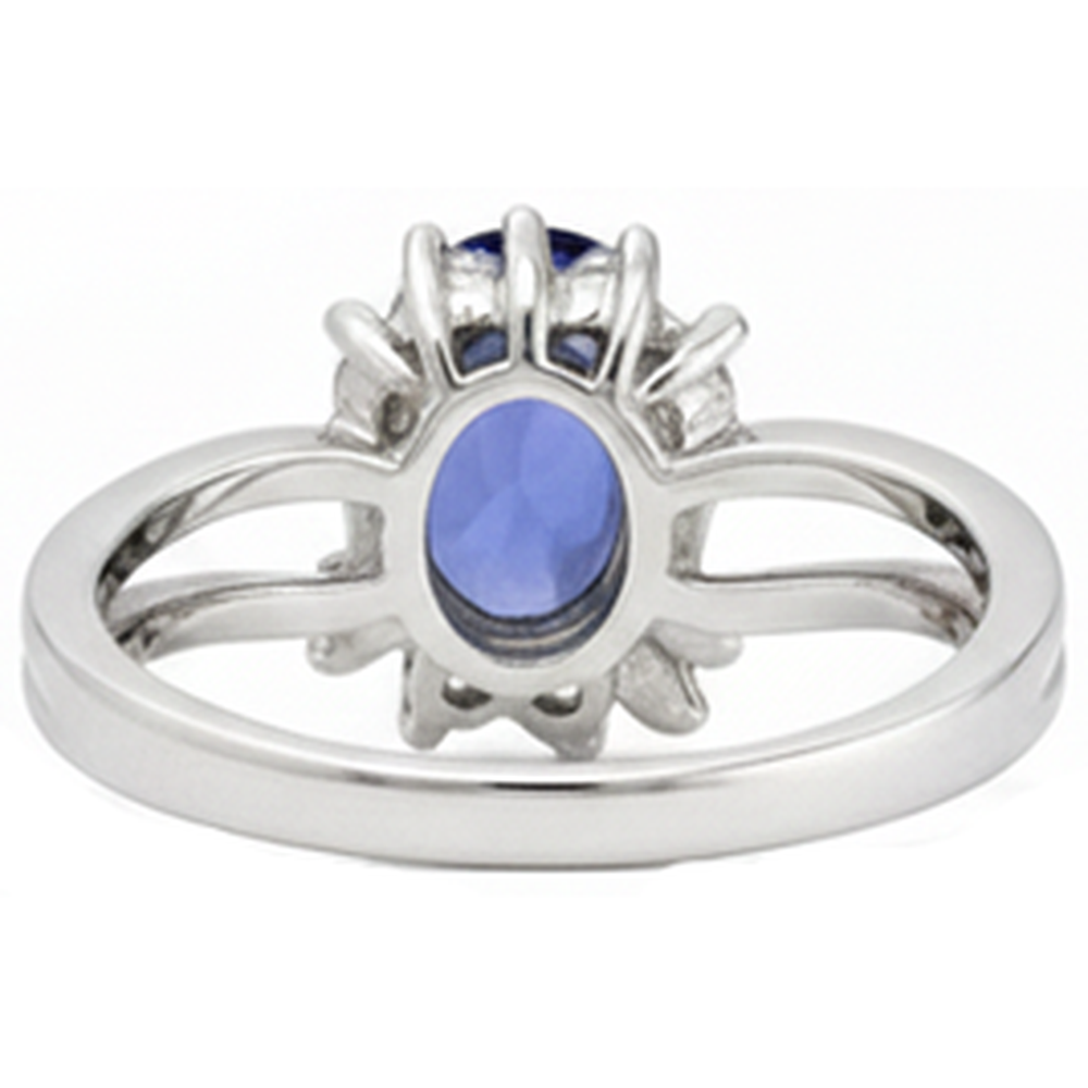 natural round tanzanite 2.05ct ring top view