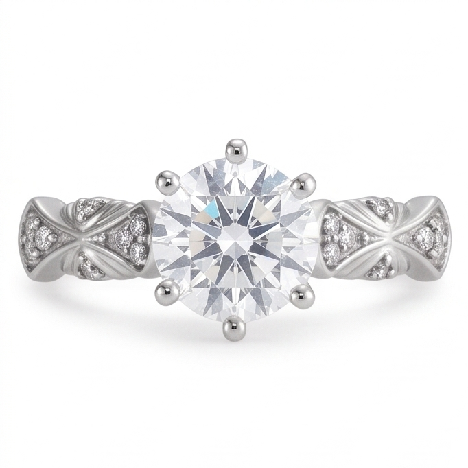 Antique Style Real Natural Earth Mined Diamond ( Not Lab Grown )  Anniversary Ring 1.75 Carats White Gold 14K