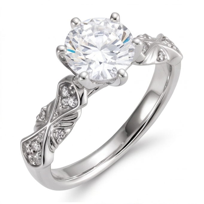 Antique Style Real Natural Earth Mined Diamond ( Not Lab Grown )  Anniversary Ring 1.75 Carats White Gold 14K