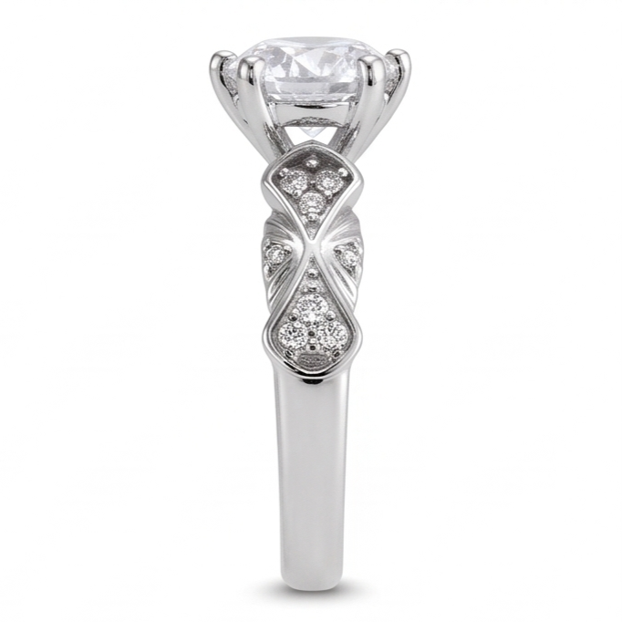 Antique Style Real Natural Earth Mined Diamond ( Not Lab Grown )  Anniversary Ring 1.75 Carats White Gold 14K