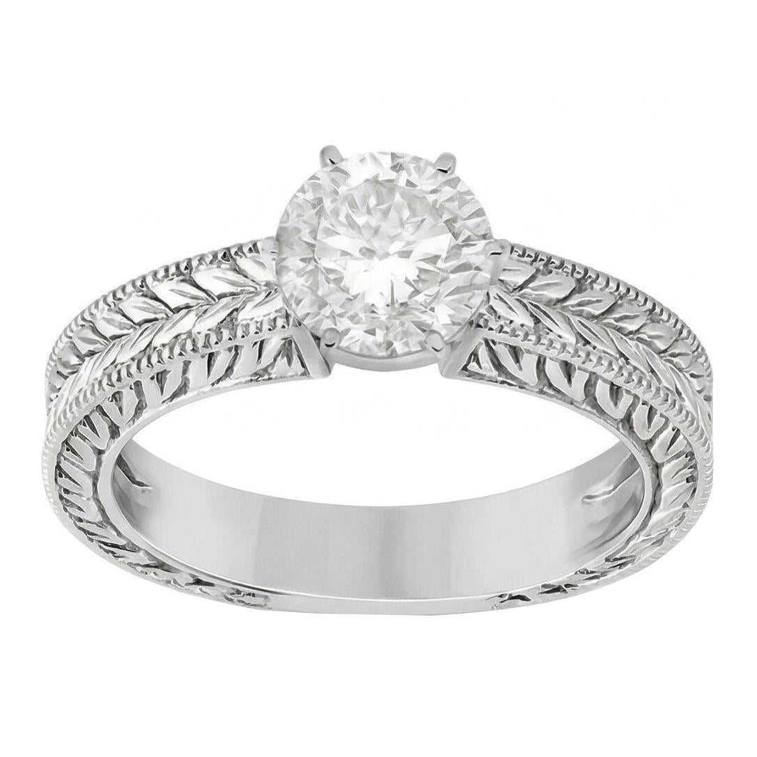 natural round diamond 2.50ct ring side angle