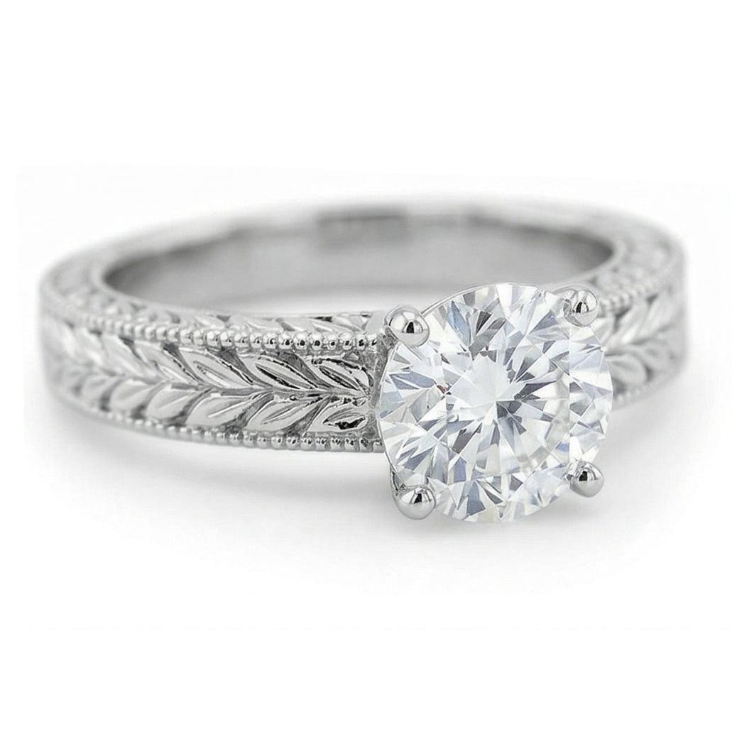 natural round diamond 2.50ct ring top view