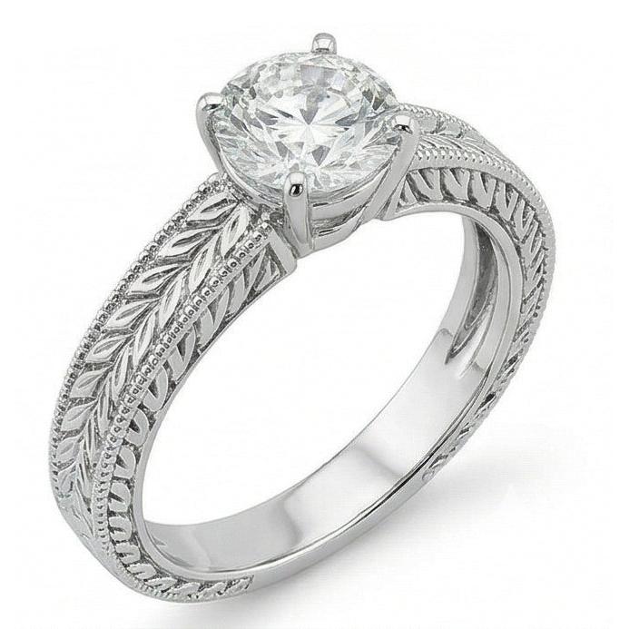 natural round diamond 2.50ct ring profile view