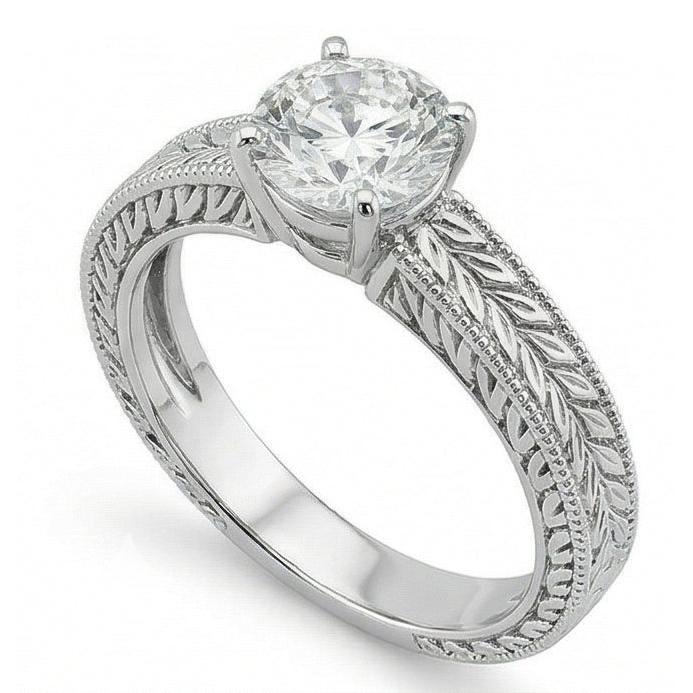 natural round diamond 2.50ct ring on white background