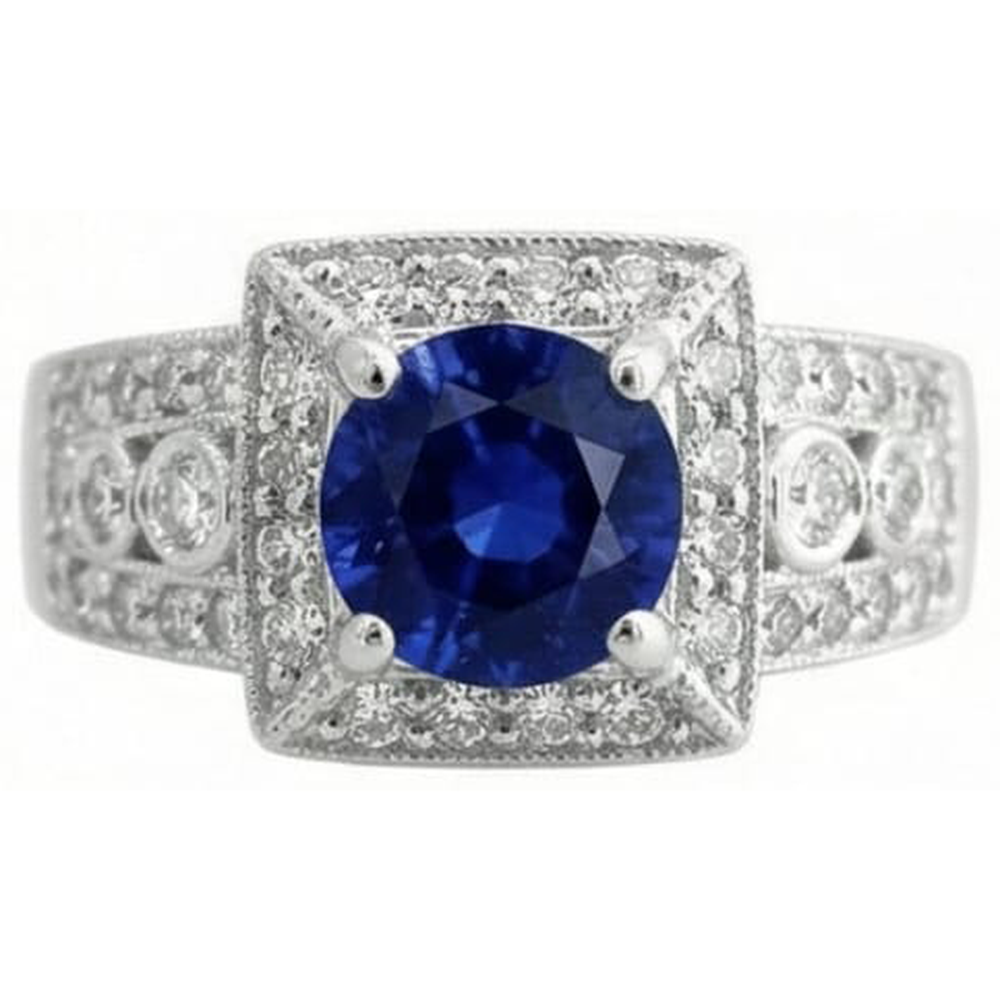 Antique Style Tanzanite And Natural Earth Mined Diamond ( Not Lab Grown ) s Ring 2.79 Carats Wedding Jewelry