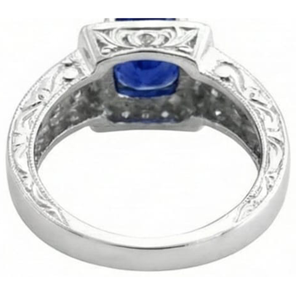Antique Style Tanzanite And Natural Earth Mined Diamond ( Not Lab Grown ) s Ring 2.79 Carats Wedding Jewelry