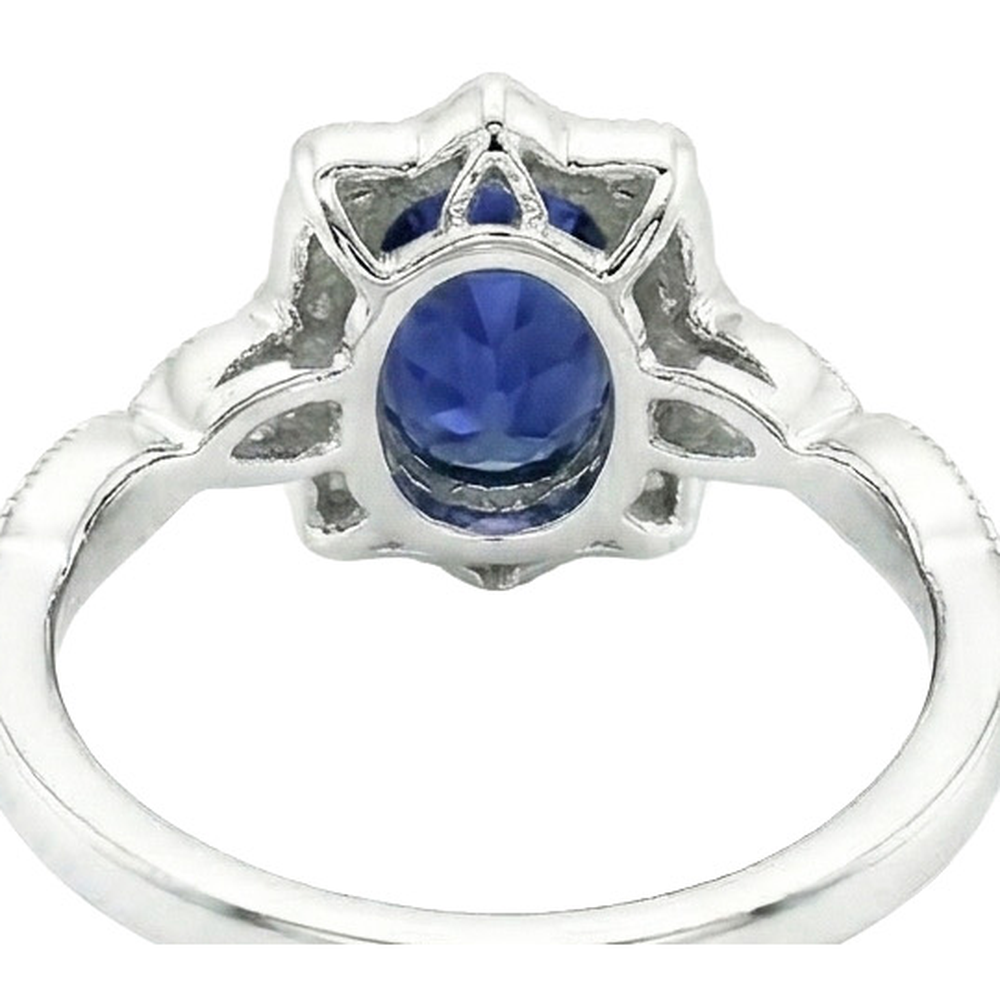 natural round sapphire 2.50ct ring side angle