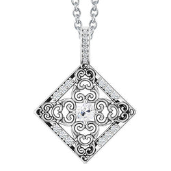 Authentic Brilliant Diamond Drop Pendant – 14 Karat White Gold