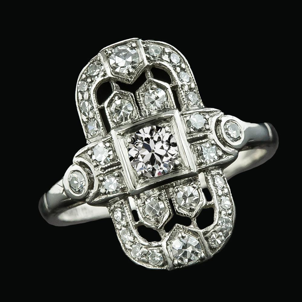 Antique Style Engagement Ring Old Cut Round Real Diamonds 3 Carats