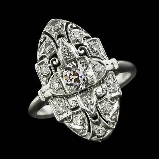 Antique Style Engagement Round Old Mine Cut Real Diamond Ring 2.25 Carats