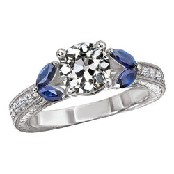 Genuine Antique Cushion Brilliant Diamond Anniversary Ring – 2