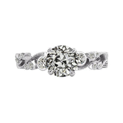 Antique Style Round Old Cut Real Diamond Anniversary Ring 4 Carats