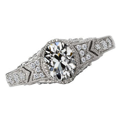 Antique Anniversary Ring – Brilliant Diamond 4.50 ct 14K White